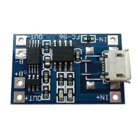 Модуль заряда Li-ion акумуляторів FC-96 1000мА на TP4065 + захист від перенавантаження  по струму для комплекту Arduino Diy, micro USB
