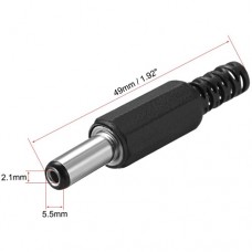 Роз'єм живлення DC5.5/2.1mm, L14mm, (вилка) на кабель