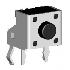 Кнопка тактова 2 pin кутова KLS7-TS6606-5.0 12V 50mA 100000 циклів H5