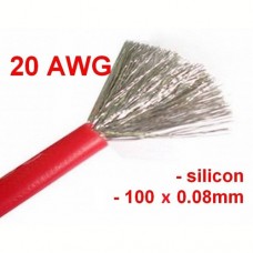 Провід монтажний 20AWG силіконовий 0.5мм кв. (100/0,08) червоний