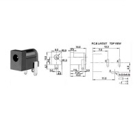 Роз'єм живлення DC (розетка) 3.8/1.3mm на корпус 3 pin DC-005C Роз'єм живлення DC (розетка) 3.8/1.3mm на корпус 3 pin DC-005C