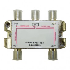 Делитель (сплиттер) TV сигналов 4-WAY SPLITTER 5-2400 MHz с проходом питания