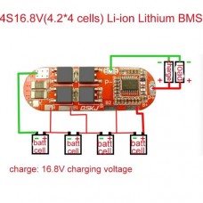 Модуль зарядки BMS для 4x Li-ion акумуляторів 18650 16.8V робочий струм 25A