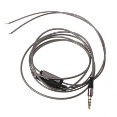 Шнур AUX штекер Jack стерео 3.5mm 4pin контакти прямий із силіконовим кабелем, сірий, з мікрофоном HQ 1.2m