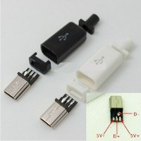 Mini USB-M вилка на кабель + корпус, 5pin, 500mA