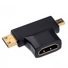 Адаптер HDMI гнездо на mini HDMI штекер и micro HDMI штекер