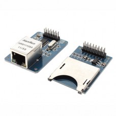 Модуль сетевой на контроллере ENC28J60 в комплекте с держателем SD-карты памяти для Arduino