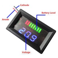 Вольтметр індикатор рівня заряду свинцево-кислотних акумуляторів у корпусі 6-60VDC 5-15mA