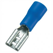 Клемма ножевая (синий) FDD2-187(8) розетка, 4.8x0.5/0.8 для провода 16-14 AWG/1.04-2.63mm 15A