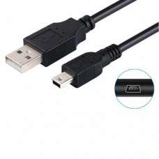 Кабель USB 2.0 A - mini-USB 2.0 B 5pin 0.8 м чорний