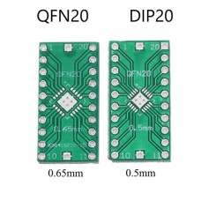 Плата переходник QFN20/DIP20 0.5/0.65mm