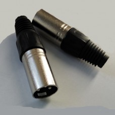 Професійний 3-контактний XLR-роз'єм (вилка) для мікрофону чорна гайка
