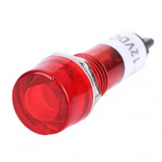Лампа індикаторна XD10-3 12VDC у пластиковому корпусі з виводами червона