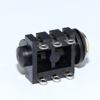 Розетка Jack стерео 6.3mm PJ-645C пластик, 6 pin горизонтальний монтаж на корпус