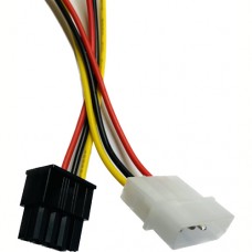 Кабель-перехідник для живлення відеокарти Molex 4pin IDE 8 Pin PCI-E 300VAC 18 AWG 0.16m