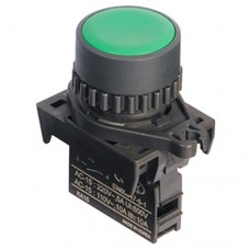 Кнопка нажатия S2PR-P1G зеленая без подсветки, пружинный возврат