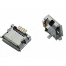 Micro USB-F розетка на плату тип B 5pin длинные контакты 2 ножки DIP угловой монтаж