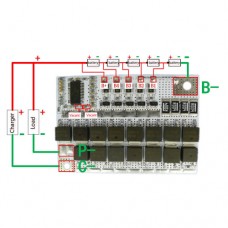 Модуль зарядки BMS 5S 21V для 5-и Li-ion акумуляторів 18650 з балансуванням току зарядки 100A для електродрелі