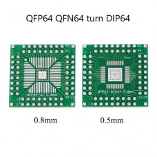 Плата двостороння перехідна QFP64-32-DIP крок 0.5/0.8мм