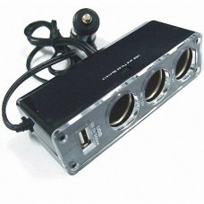 Разветвитель прикуривателя - 3 розетки + USB DC5V 500mA WF-0096