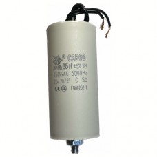 Конденсатор пусковий CBB60 35uF 450V +/-5% 50/60Hz -25...+85°C ±5% EN60252 гнучкі виводи та болт