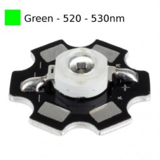 Светодиод зеленый 3W 3.2-3.4V 520-525nm 140-160lm 300-700mA, 120° на алюминиевой подложке
