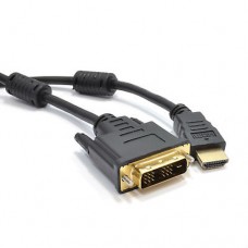 Шнур аудио-видео HDMI-DVI 18+1pin (штекер-штекер), GOLD, фильтр, 2m