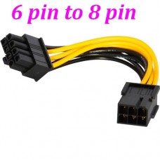 Кабель-перехідник для живлення відеокарти 6 Pin PCI-E 8 Pin PCI-E 300VAC 18 AWG 0.2m