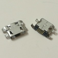 Micro USB-F розетка на плату тип B 5pin 1.27 mm 4 ножки SMT угловой монтаж плоский вход