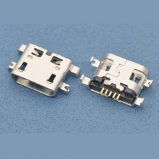 Micro USB-F розетка на плату тип B 5pin 4 ножки SMT угловой монтаж плоский вход