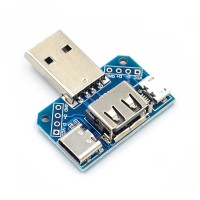 Адаптер USB соединитель папа-мама + Type-C + micro USB