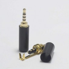 Штекер Jack стерео 2.5mm 4 pin металлический корпус Sennheiser, черный корпус