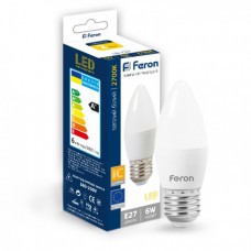 Лампа світлодіодна Feron LB-737 C37 E27 6W (60W) біла тепла 2700K 500Lm