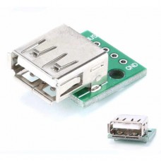 Адаптер USB 2.0 розетка на DIP 4 pin 2,54 мм для монтажу CNT-011