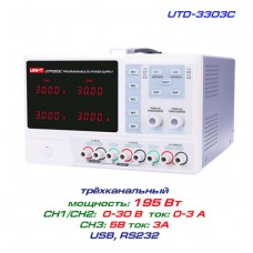 Блок питания UTP3305 на 3 канала: 2x(0-32V 5A) 1x(0-5V 3A) лабораторный цифровой
