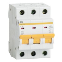 IEK BA47-29M 3P/C10A автоматичний вимикач 10A 230V 3 полюси тип C 4.5kA малогабаритний