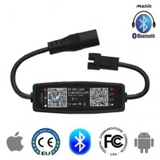 Контролер RGB Bluetooth 5-24VDC для адресної стрічки RGB SK6812 WS2812 до 960 пікселів з мікрофоном без пульта