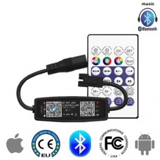 Контролер RGB Bluetooth 5-24VDC для адресної стрічки RGB SK6812 WS2812 до 2048 пікселів без мікрофону з пультом