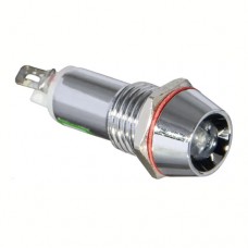 Лампа індікаторна світлодіодна AD22C-10 220V AC 0.2W в металевому корпусі з виводами біла