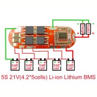Модуль зарядки BMS для 5x Li-ion Li-Pol акумуляторів 18650 21V робочий струм 25A