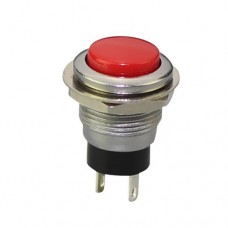 Перемикач кнопковий DS-318 1A, 250V 2 pin SPST без фіксації OFF-(ON) 50 000 циклів на замикання червоний