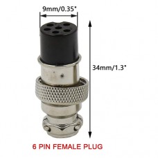 Роз'єм мікрофонний GX12-6 гніздо на кабель 6 pin 5A 125V