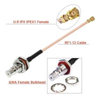 Адаптер QMA мама на U.fl IPEX1 мама на кабелі RF1.13 / RG178 для пульта 150mm